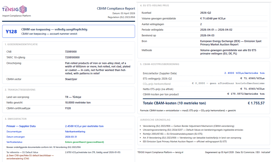 Generated CBAM report